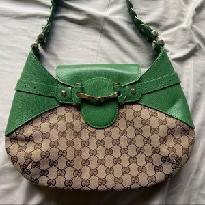 vintage green auth gucci handbag